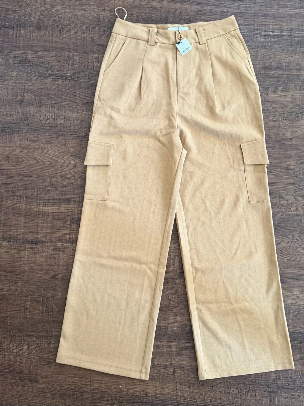Women’s Pleated Chinos in Camel Tan - Picture 2 of 5